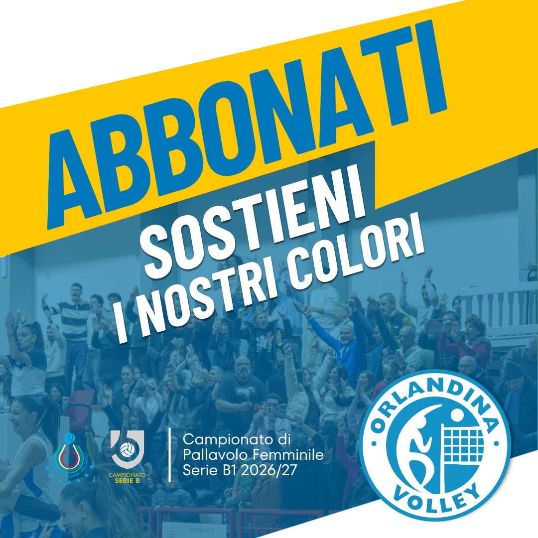 Locandina ufficiale intera della campagna abbonamenti Orlandina Volley 2026/27