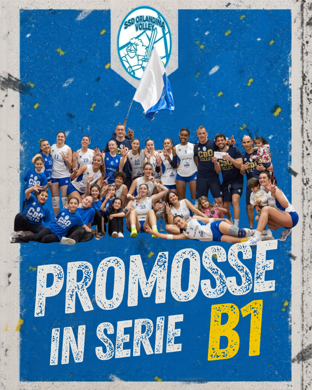 Locandina celebrativa ufficiale intera della promozione Orlandina in B1, archivio 2025/26